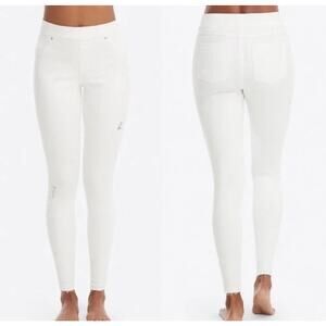 Spanx White Leggings Pants Stretch Jeans Sz L Orig $108. FREE SHIPPING